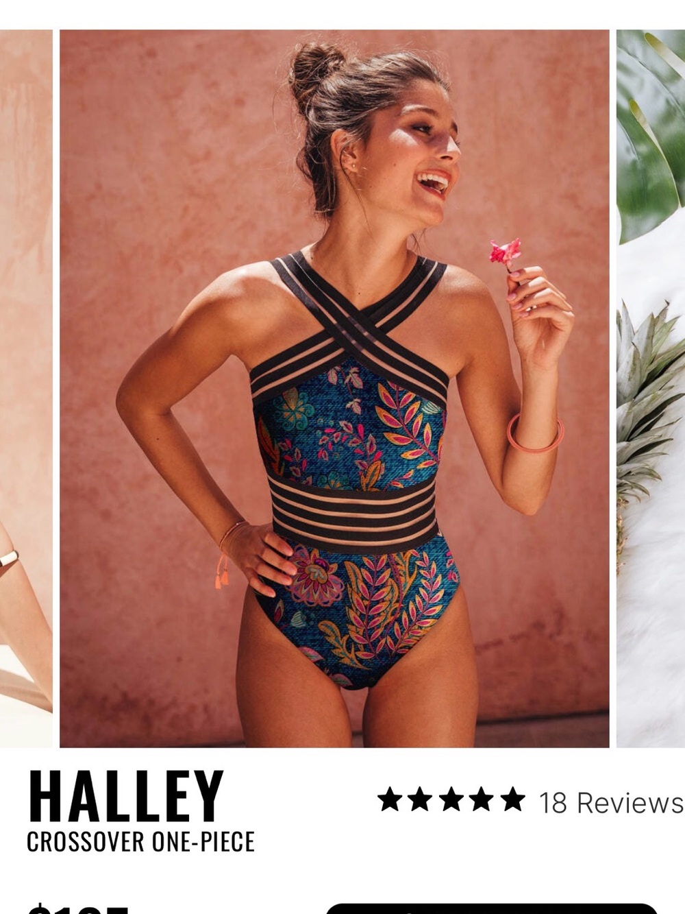 Averie Halley Crossover One-Piece Swimsuit in Multicolor Floral
